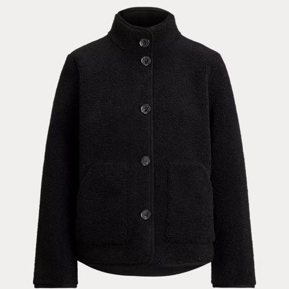Ralph Lauren Faux-Shearling Funnelneck Coat